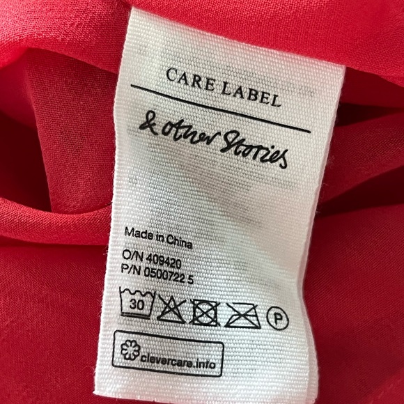 & Other Stories Women's red 100% POLYESTER Midi Dress size 12 Color red - Picture 11 of 16